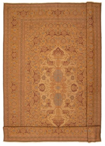 Bordered  Traditional Brown Area rug Unique Chinese Flat-weave 351148