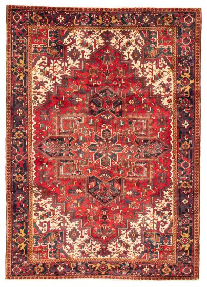 Bordered  Traditional Red Area rug 6x9 Persian Hand-knotted 371466