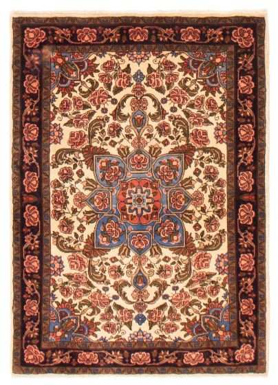 Bordered  Traditional Ivory Area rug 3x5 Persian Hand-knotted 371711