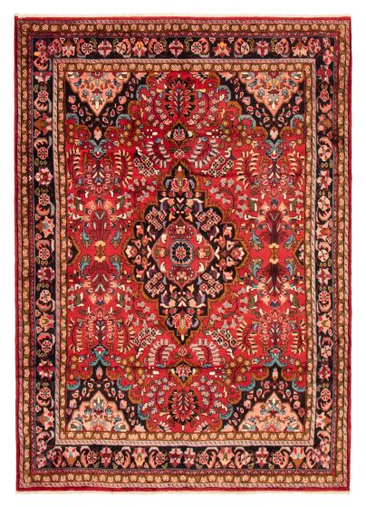 Bordered  Traditional Red Area rug 6x9 Persian Hand-knotted 373180