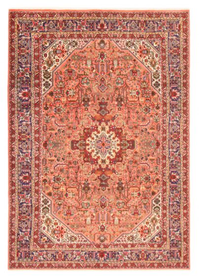 Bordered  Traditional Pink Area rug 5x8 Persian Hand-knotted 373378