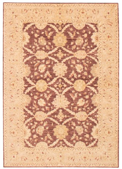 Bordered  Traditional Brown Area rug 5x8 Pakistani Hand-knotted 375206