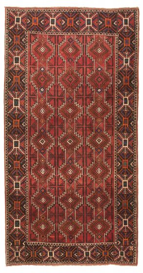 Bordered  Tribal Brown Area rug Unique Turkish Hand-knotted 317757