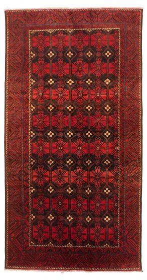 Bordered  Tribal Red Area rug Unique Turkish Hand-knotted 317792