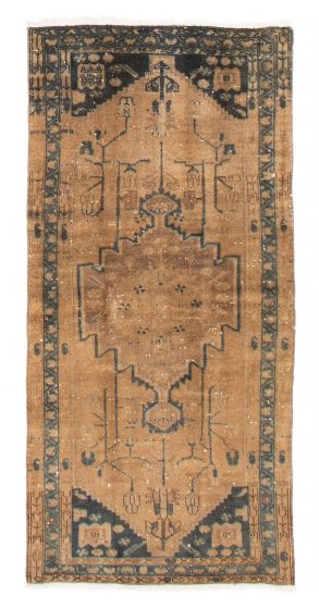 Bordered  Vintage/Distressed Green Area rug 4x6 Turkish Hand-knotted 378039