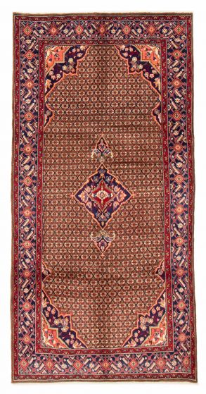 Bordered  Traditional Brown Area rug Unique Persian Hand-knotted 383788