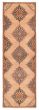 Geometric  Vintage Brown Runner rug 12-ft-runner Turkish Hand-knotted 391953