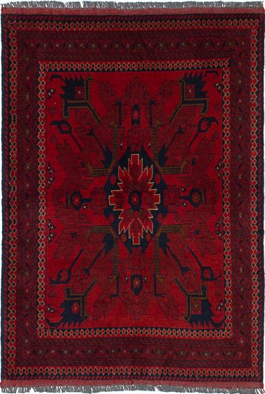 Traditional  Tribal Red Area rug 3x5 Afghan Hand-knotted 235736