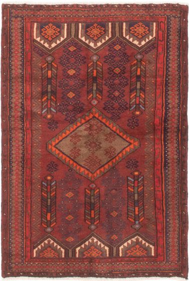 Bordered  Traditional Red Area rug 3x5 Persian Hand-knotted 296938