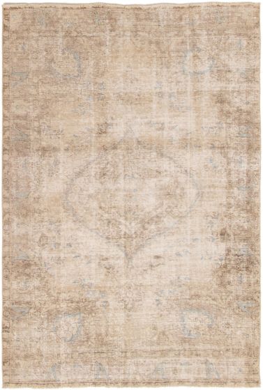 Bordered  Transitional Yellow Area rug 5x8 Turkish Hand-knotted 302596