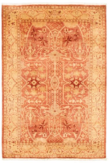 Bordered  Traditional Brown Area rug 3x5 Pakistani Hand-knotted 341368