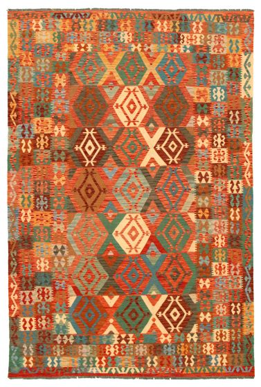 Flat-weaves & Kilims  Traditional Red Area rug 6x9 Turkish Flat-weave 346121