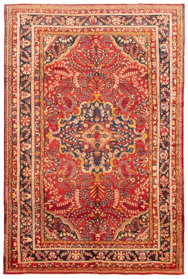 Bordered  Traditional Red Area rug Unique Persian Hand-knotted 364708
