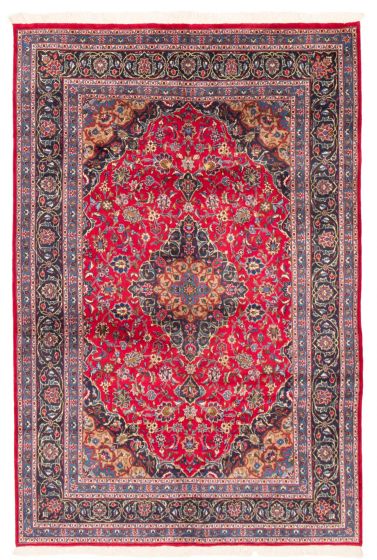 Bordered  Traditional Red Area rug 6x9 Persian Hand-knotted 372306