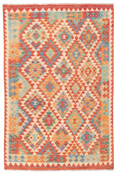 Flat-weaves & Kilims  Geometric Red Area rug 3x5 Turkish Flat-Weave 374429