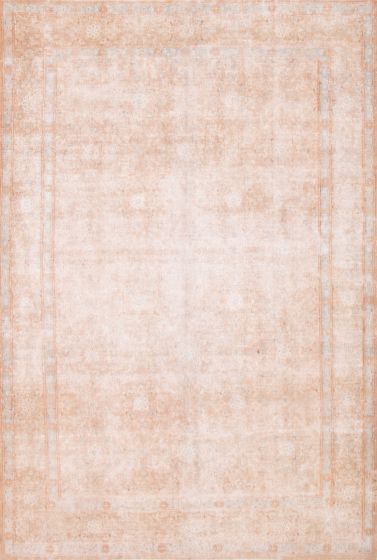 Bordered  Vintage/Distressed Brown Area rug 6x9 Turkish Hand-knotted 374931