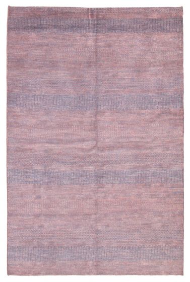 Transitional Grey Area rug 5x8 Indian Hand-knotted 377664