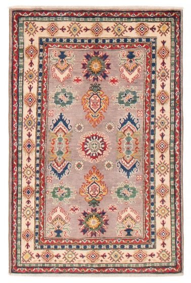 Bordered  Transitional Ivory Area rug 3x5 Afghan Hand-knotted 392715