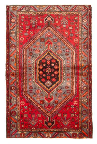 Traditional Tribal Red Rectangle 5x8 Turkish Hand-knotted 429258