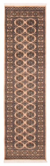 Bordered  Traditional Ivory Runner rug 10-ft-runner Pakistani Hand-knotted 391992