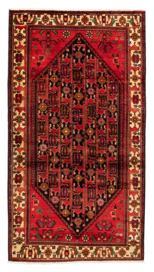 Bordered  Tribal Black Area rug 6x9 Turkish Hand-knotted 358629