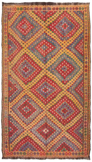 Flat-weaves & Kilims  Geometric Red Area rug 6x9 Turkish Flat-Weave 369835