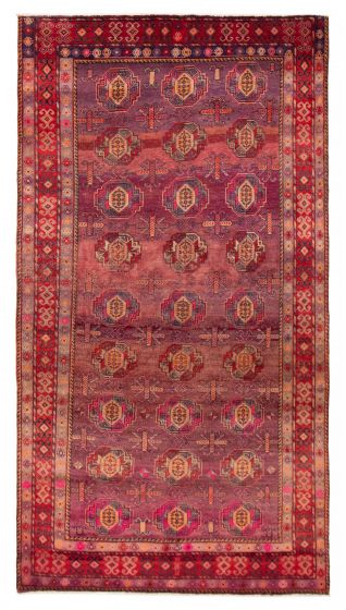Tribal  Vintage/Distressed Pink Area rug 6x9 Turkish Hand-knotted 391713