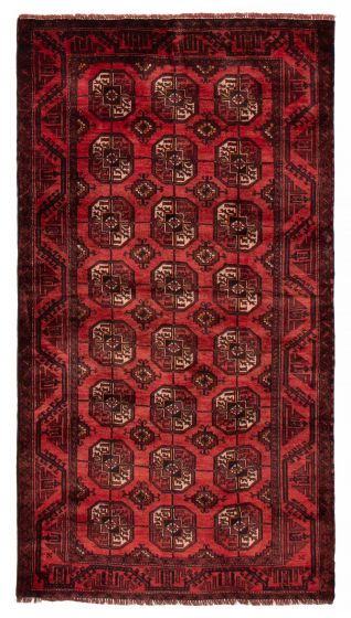 Geometric  Tribal Red Area rug 4x6 Afghan Hand-knotted 391903