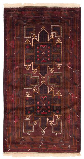 Bordered  Tribal Red Area rug 5x8 Afghan Hand-knotted 352066