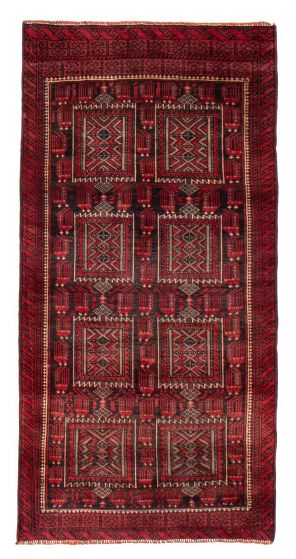 Bordered  Tribal Red Area rug 3x5 Afghan Hand-knotted 384766