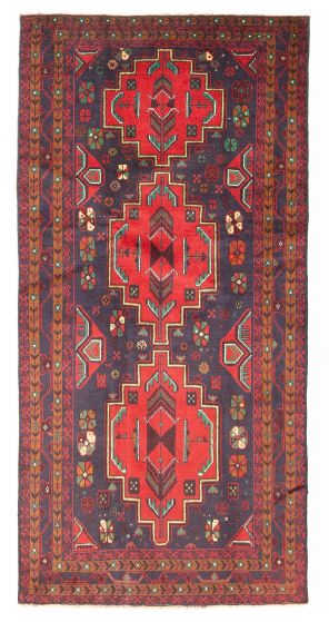 Geometric Blue Area rug 4x6 Afghan Hand-knotted 406171