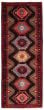 Bordered  Traditional Black Runner rug 10-ft-runner Persian Hand-knotted 353283