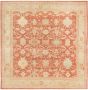 Bordered  Transitional Brown Area rug Square Turkish Hand-knotted 281138