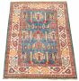Bordered  Tribal Blue Area rug 3x5 Afghan Hand-knotted 329375
