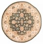Bordered  Traditional Green Area rug Round Pakistani Hand-knotted 378424