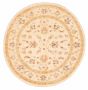 Bordered  Traditional Ivory Area rug Round Afghan Hand-knotted 379420