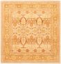 Bordered  Traditional Ivory Area rug Square Afghan Hand-knotted 301554