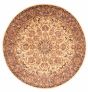 Bordered  Traditional Green Area rug Round Indian Hand-knotted 373804