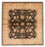 Bordered  Traditional Black Area rug Square Pakistani Hand-knotted 379812