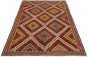 Bohemian  Tribal Red Area rug Unique Turkish Flat-weave 291801