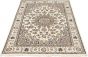 Bordered  Traditional Ivory Area rug 5x8 Persian Hand-knotted 307166