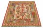 Bordered  Geometric Ivory Area rug 4x6 Turkish Flat-weave 329367