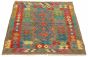 Bordered  Geometric Multi Area rug 3x5 Turkish Flat-weave 329549