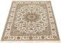 Bordered  Traditional Ivory Area rug 4x6 Persian Hand-knotted 307169