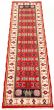 Bordered  Traditional Red Runner rug 10-ft-runner Indian Hand-knotted 314333