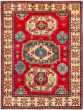 Bordered  Geometric Red Area rug 4x6 Afghan Hand-knotted 272632
