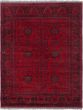 Bordered  Tribal Red Area rug 4x6 Afghan Hand-knotted 281190