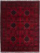 Bordered  Tribal Red Area rug 4x6 Afghan Hand-knotted 281223