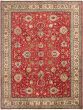 Bordered  Traditional Red Area rug 9x12 Persian Hand-knotted 307596