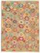 Bordered  Geometric Multi Area rug 6x9 Turkish Flat-weave 329441